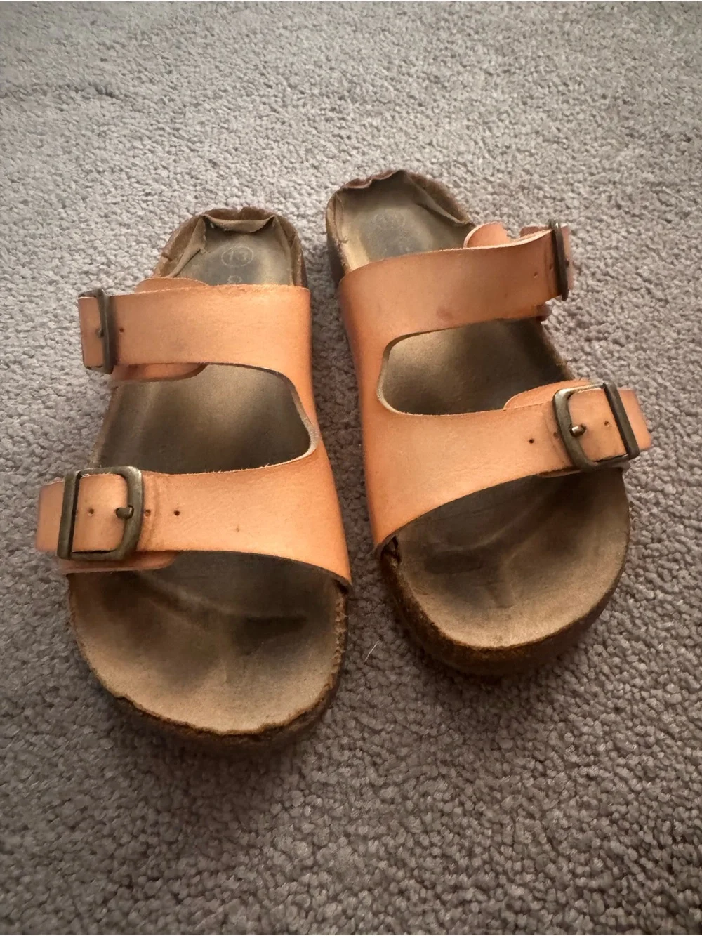 Cat & Jack Tan Double-Buckle Slide Sandals for Kids